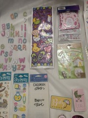 Baby Shower Scrapbook & Craft Bundle 12×12 Paper + Stickers