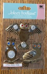RARE Jolees ~ Steampunk Owls ~ On Branches With Gem Eyes Card Scrapbook Stickers