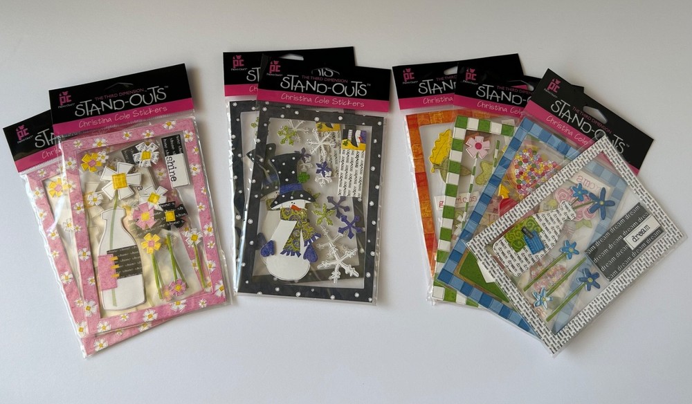 Lot of 8 Provo Craft Stand-Outs Christina Cole Stickers, 7 New, 1 used