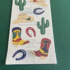 Frances Meyer Sticker Sheets Western Cowboy Gear Southwestern Cactus Boots Hat