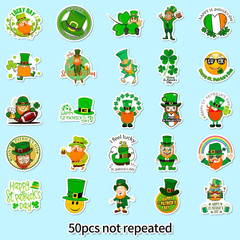100 St Patrick’S Day Non-Repeating Clover Stickers for Scrapbooks