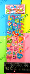 Pattern Hearts Puffy Sticker Pack Style 1