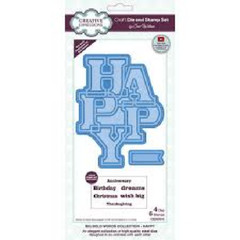 CREATIVE EXPRESSIONS – METAL CUTTING DIE – BIG BOLD WORDS – HAPPY STAMP N DIES