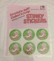 TREND 80s Stinky Stickers Vintage Scratch N Sniff Sealed Leather Keep Rolling!