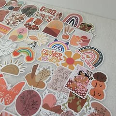 Motivational Good Vibes 100 Stickers Earth Tones Rainbows Positive Feel Good