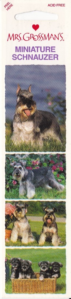 Mrs. Grossman’s Top Dog Stickers – Miniature Schnauzer – 4 Stickers – 1 Strip