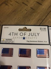 Lot Of 5 Sheets Of Patriotic-Flag- 4th July Stickers. Gemstone, Puffy, Glitter.
