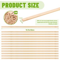 300pcs 15.7×0.35 Inch Strong Natural Bamboo Sticks, Wooden Craft Sticks, Extr…