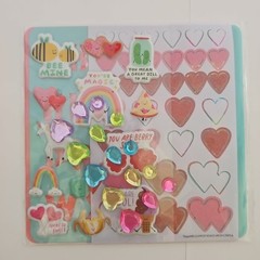 Stickers 50 And 2 Stencils Sheets Colorful Unicorn Bee Hearts Assorted Small