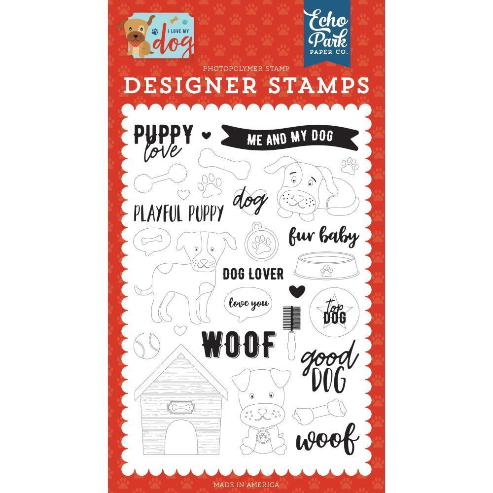 New ECHO PARK CLEAR Rubber Stamp DOGS PUPPY LOVE SET cling free USA ship