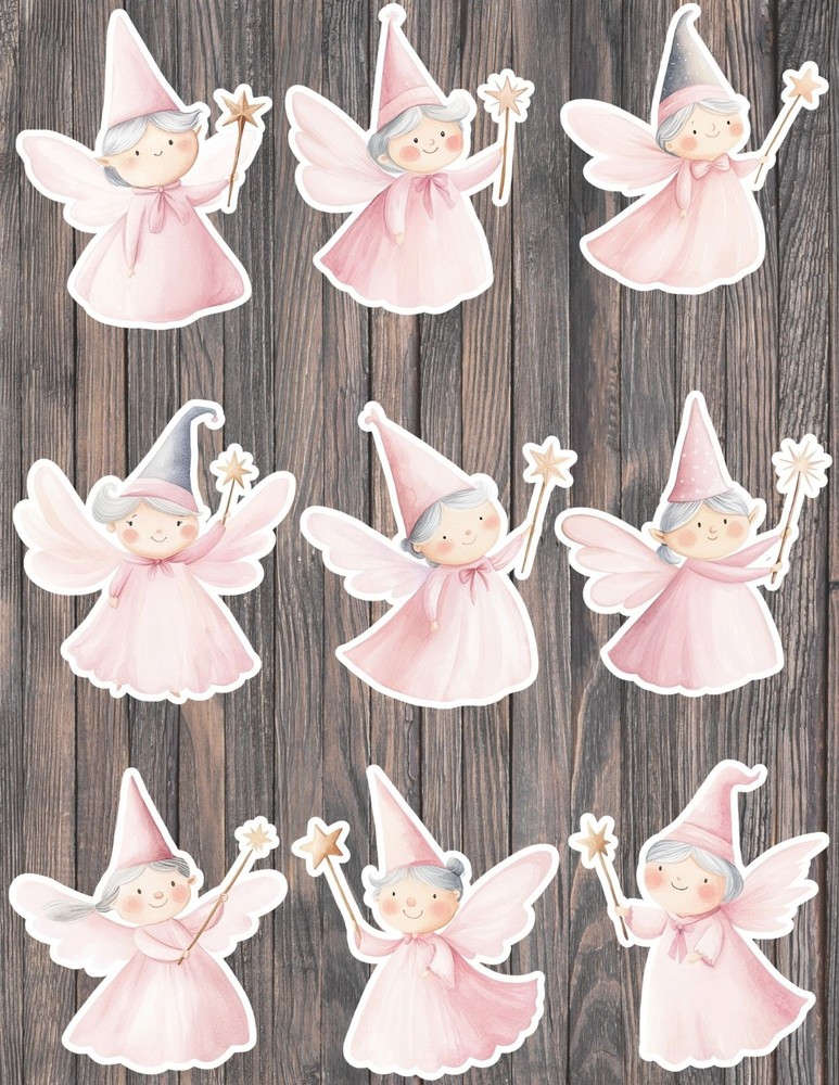Fairy Godmother Die Cut Vinyl Stickers Set Scrapbooking Laptop Water Bottle