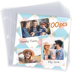 100 Pack 12×12 Scrapbook Page Protectors Heavyweight Clear Refill Sleeves 3-Ring