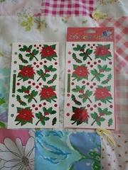 Vintage Stickopotamus Stickers Christmas Holly binder two Sheets