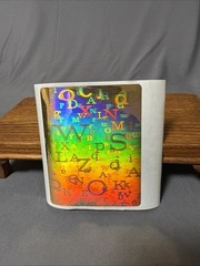 Retro Prism Hologram Alphabet Sticker Pair Vintage Rainbow Letters#12