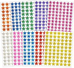 2100 Pcs Star Stickers, 30 Sheets Glitter Star Stickers for Reward Chart 10 Asso