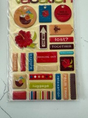Making Memories Summer Fun! Vacation Bright 44 Puffy Stickers Words Scrapbooking