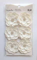White Mulberry Paper Flowers Scrapbooking Embellishments By Recollections