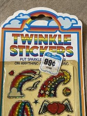 Vintage 80s Prism Twinkle Stickers Butterfly Sparkle Rainbow Unicorn Imperial
