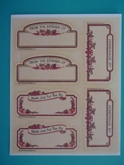 Vtg 1979 Hallmark Stickers FROM THE KITCHEN OF LABELS (1) Complete Sheet