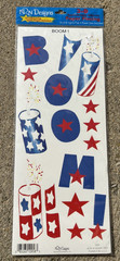 5 X 12″ NRN DESIGNS STICKERS: 3D PAPER PIECING 4th of JULY BOOM & FOAM DOTS
