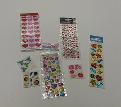 Vintage Sandylion Humbly Hallmark Iridescent Heart Ballon Scrapbook Stickers Set