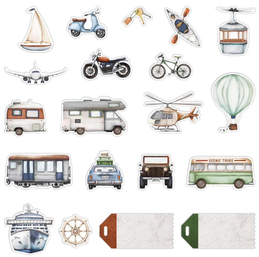 Creative Memories «Global Getaway Transportation» Embellishments (20/pk) – NEW!