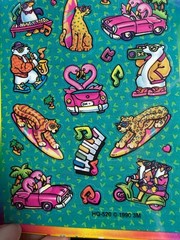 Vintage 1990 3M Post-It Removable Stickers Neon Surf Animals HQ-520 90s Retro