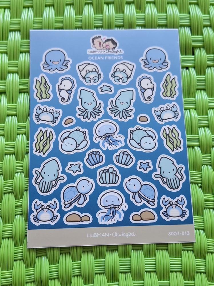 Hubman and Chubgirl Large Sticker Sheet – Ocean Friends