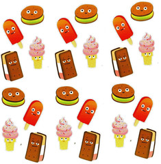 Mrs Grossman’s ICE CREAM Cone Bar Sandwich Scrapbook Stickers! 3 Strips