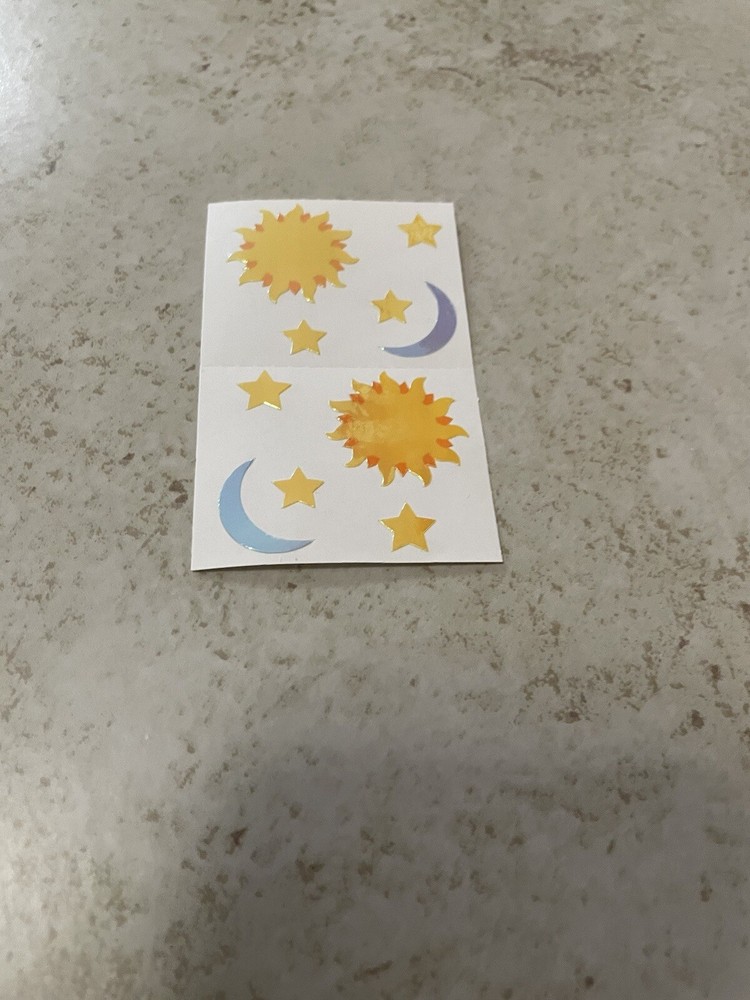 Mrs. Grossman’s stickers pearly Sun Moon Stars 1991 (6 Total)