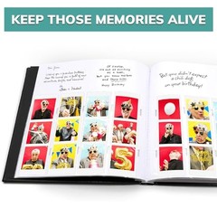 Photo Booth Guest Book Album 2×6 Picture Inserts Black Scrapbook Memory Book