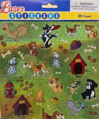 50 Count DOGS Laser Stickers Shiny, BRAND NEW