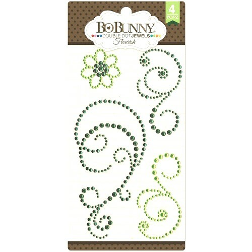 Swirl Swirls Flourishes Green Flourish Crystal Bling Jewels BoBunny Stickers