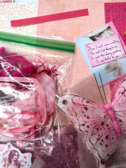 Pink LG Lot Over 140 Pcs scrapbook planner journal junk collage ephemera paper