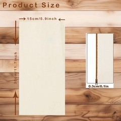 Rectangle Unfinished Wood Pieces 6 x 12 Inch, 25 Pcs Blank Basswood Sheets 1/…