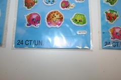 New 2013 Moose Unique Puffy Stickers SHOPKINS Food Items 3 Sheets 72 Pieces