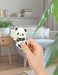 Panda Bamboo Vinyl Die Cut Stickers Set Scrapbooking Laptop Water Bottle