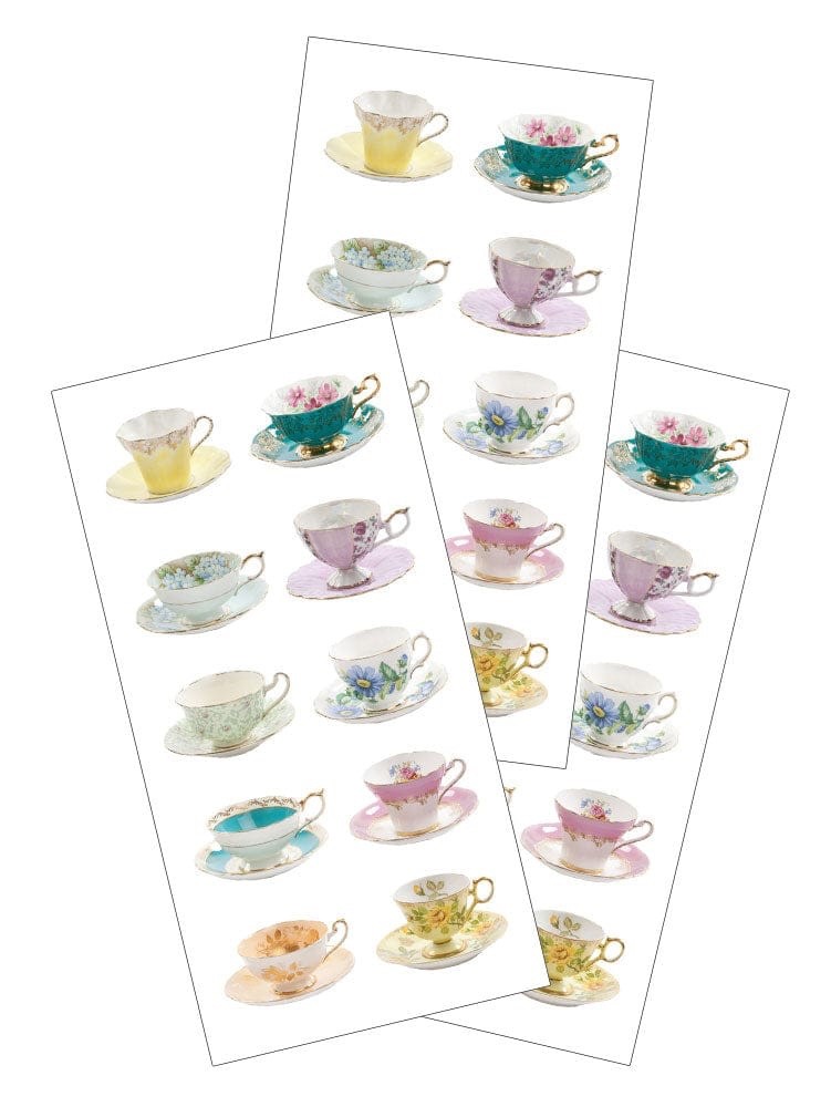 Floral Teacups Planner Craft Garden Party Planner Scrapbook Envelope Seals