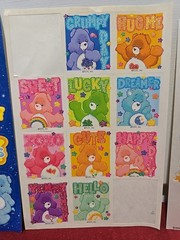 Vtg. Care Bear Stickers Satin-1987 AGC, Glitter-TCFC, Inc., Blue Sheet-2003