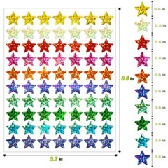 Pcs Small Star Stickers for Kids Reward, Foil Star Stickers, Holographic 2100