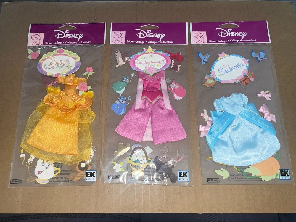 EK success three Disney princess scrapbook Belle, Cinderella, Sleeping Beauty