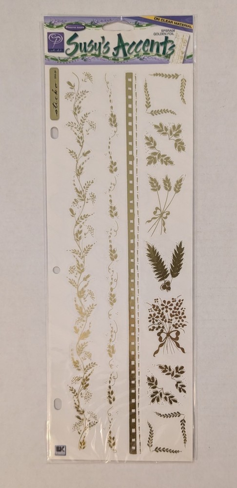 Sticko Susy’s Accents Golden Foil Plants & Flowers Clear Scrapbooking Stickers