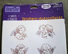 Vintage 1999 Heartline Hallmark Cherub / Angel Stickers, Acid Free, New, Sealed