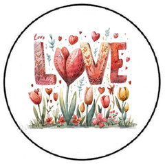 WATERCOLOR LOVE TULIP VALENTINES DAY ENVELOPE SEALS LABELS STICKERS PARTY FAVORS