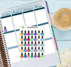 Nail Polish Beauty Salon Reminder Hand Drawn Planner Stickers Organizer