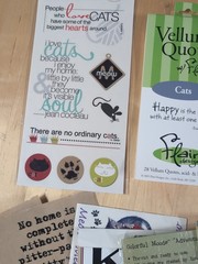 Cat Themed Crafting Lot; Paper & Stickers Scrapbooking Card Making