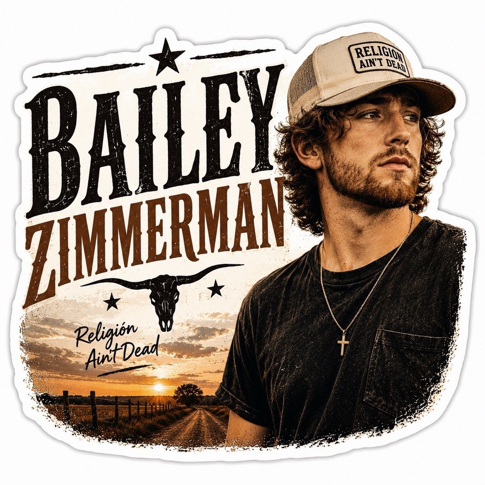 Bailey Zimmerman Sticker/Country/Country Music/Religiously