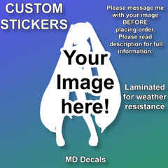 Custom Laminated Color Sticker or Magnet, character anime cartoon car phone etc