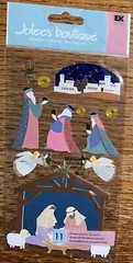 VERY RARE Jolees Nativity Scene CHRISTMAS Manger Angel Jesus Shepard 3D Stickers