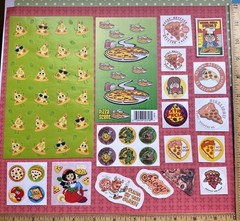 vintage 80s 90s + scratch & sniff PIZZA Stickers Sandylion Mark 1 Trend CTP Lot